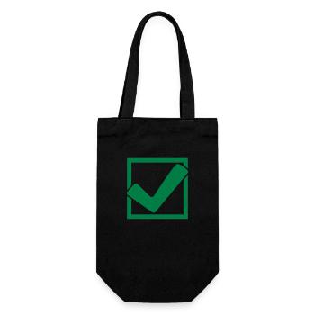 Rectangular hook logo - Gift Bag for Bottles - black - Front