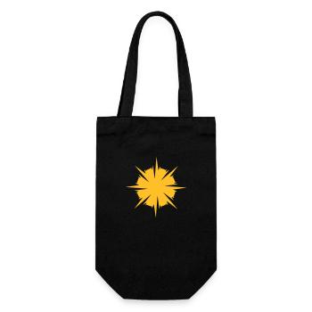 Sonne Schneestern Kristall - Geschenkbeutel für Flaschen - Schwarz - Vorne