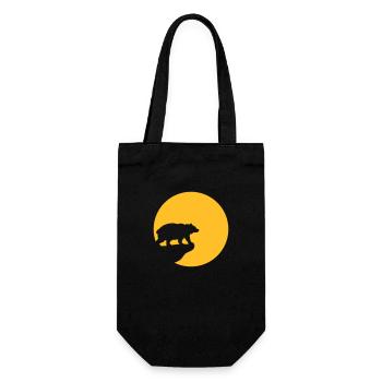 Bär Mond Klippe - Geschenkbeutel für Flaschen - Schwarz - Vorne