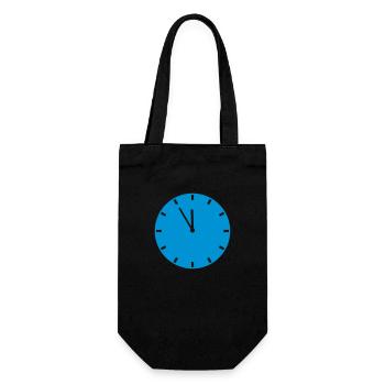 Wanduhr Uhrzeit Zeiger - Geschenkbeutel für Flaschen - Schwarz - Vorne