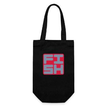 Text Logo Fish - Geschenkbeutel für Flaschen - Schwarz - Vorne