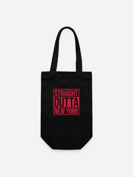 Straight outta NYC - Geschenkbeutel für Flaschen - Schwarz