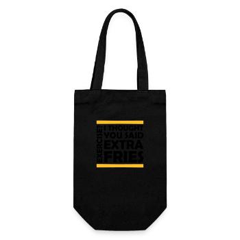 Exercise Extra Fries Quote - Gift Bag for Bottles - black - Front