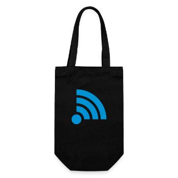 Symbol Verbindung gut Wifi - Geschenkbeutel für Flaschen - Schwarz - Vorne