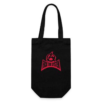 Rebell fuck the system - Geschenkbeutel für Flaschen - Schwarz - Vorne
