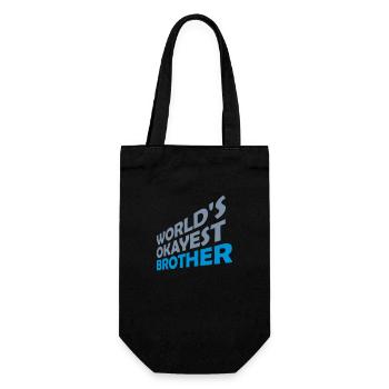 Geschwister Worlds okayest Brother - Geschenkbeutel für Flaschen - Schwarz - Vorne