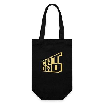 Cat Dad Logo Design - Geschenkbeutel für Flaschen - Schwarz - Vorne