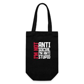 not antisocial anti stupid - Gift Bag for Bottles - black - Front