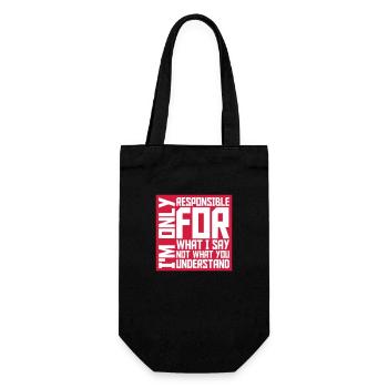 what I say quote - Gift Bag for Bottles - black - Front