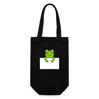 Present text Comic Frog - Gift Bag for Bottles - black - Front