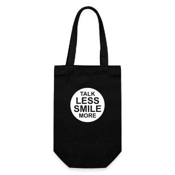 talk less smile more - Geschenkbeutel für Flaschen - Schwarz - Vorne