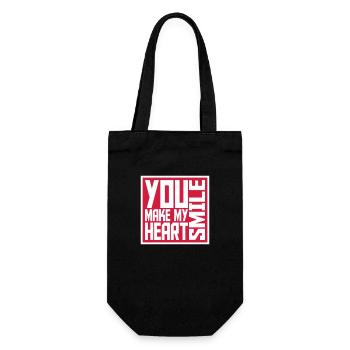 make my heart smile - Geschenkbeutel für Flaschen - Schwarz - Vorne