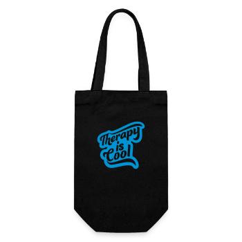 therapy is cool Quote - Gift Bag for Bottles - black - Front