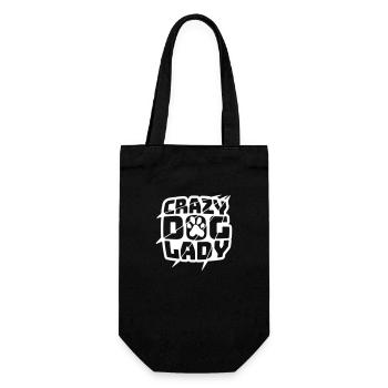 crazy dog lady quote - Gift Bag for Bottles - black - Front