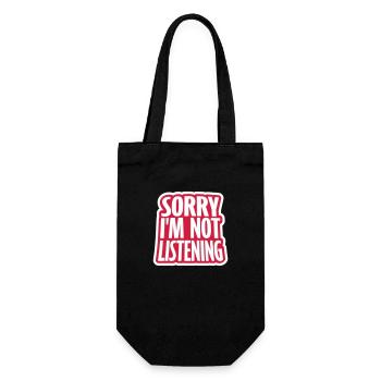 Désolé, je n’écoute pas, drôle, sarcasme, humour, - Sac à bouteille - noir - Devant