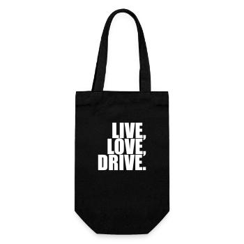 Live Love Drive Saying Love Car Driving Hobby - Gift Bag for Bottles - black - Front
