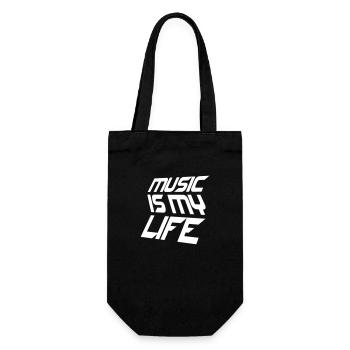 La musique est ma vie Musik ist mein Leben liebe spruch - Sac à bouteille - noir - Devant