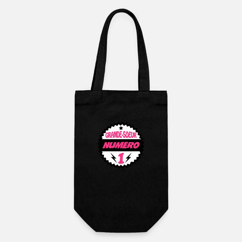 BIG SISTER NUMBER 1 - Gift Bag for Bottles - black