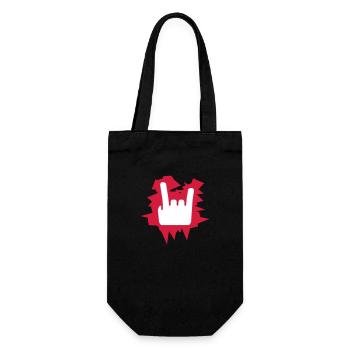 Heavy Metal Hard Rock Music Horns Hand Gesture Logo - Gift Bag for Bottles - black - Front