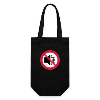 No sound - silent - mute - do not disturb - autism - Gift Bag for Bottles - black - Front
