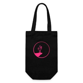 Cactus Moon Evening Mountain Cliff Night Cacti Desert - Gift Bag for Bottles - black - Front