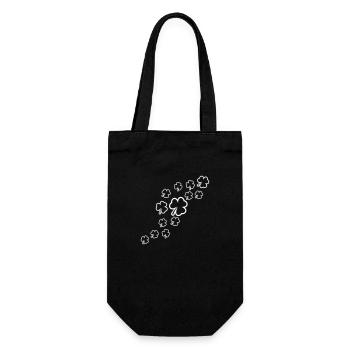 Shamrock Many Three-Leaf Leaves Green Pattern - Gift Bag for Bottles - black - Front