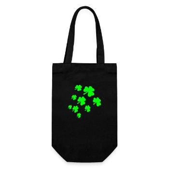 Shamrock Many Three-Leaf Leaves Green Pattern - Gift Bag for Bottles - black - Front