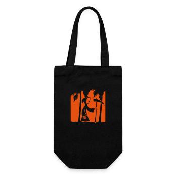 Tot Sensenmann Sense Tod Kutte Cartoon Lustig Cool - Geschenkbeutel für Flaschen - Schwarz - Vorne