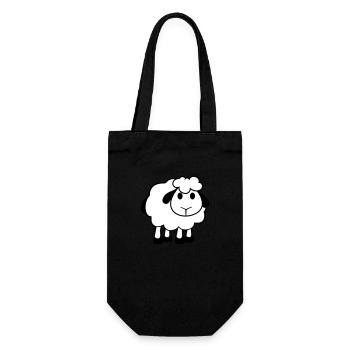 mouton bébé se tient mignon mignon agneau enfant cool bande dessinée - Sac à bouteille - noir - Devant