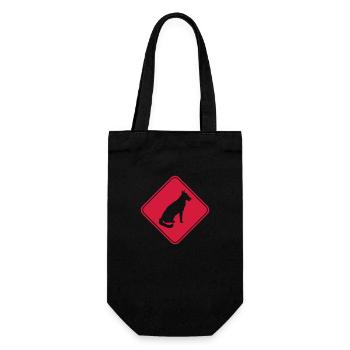 Dog Warning Sign Warning Note Danger Symbol - Gift Bag for Bottles - black - Front
