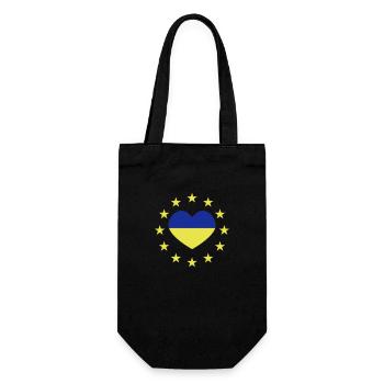 Europa und die Ukraine - Geschenkbeutel für Flaschen - Schwarz - Vorne