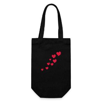 rising hearts - Geschenkbeutel für Flaschen - Schwarz - Vorne