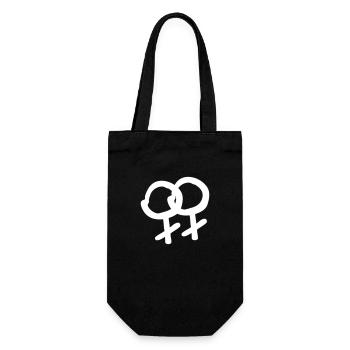 lesbian female gender symbol - Lesbian Lesbian W - Gift Bag for Bottles - black - Front