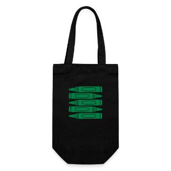 Crayons de cire verte design cool - Sac à bouteille - noir - Devant