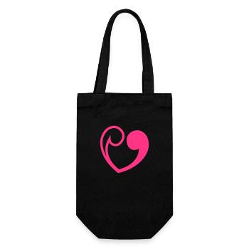 Heart comma - Gift Bag for Bottles - black - Front
