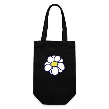 Petite Fleur Marguerite Blanche Décorative Belle Nature - Sac à bouteille - noir - Devant