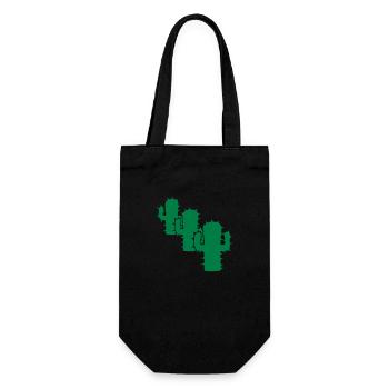 Three Cacti 3 Cactus Desert Cool Green Silhouette - Gift Bag for Bottles - black - Front