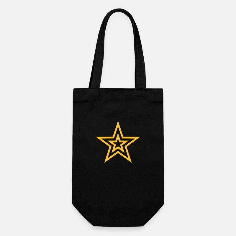 Stern - Geschenkbeutel für Flaschen - Schwarz