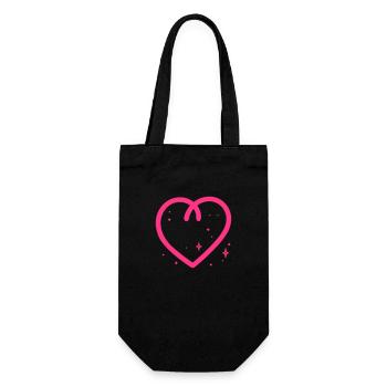 Coeur scintillant - Sac à bouteille - noir - Devant
