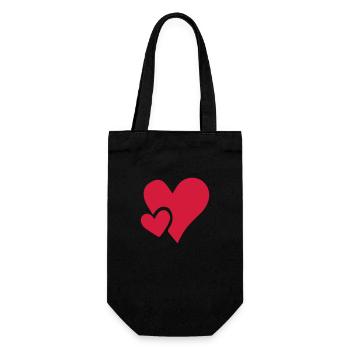 hearts - Gift Bag for Bottles - black - Front