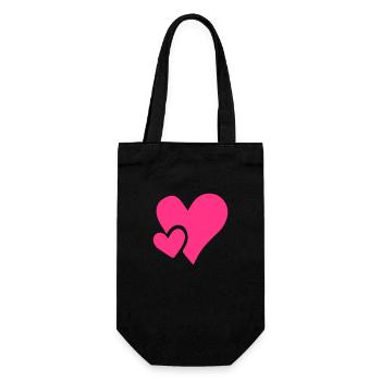 hearts - Gift Bag for Bottles - black - Front
