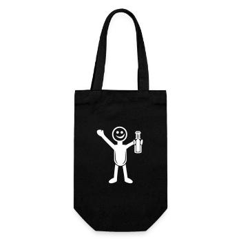 Bière buvant Silhouette De Fête - Sac à bouteille - noir - Devant