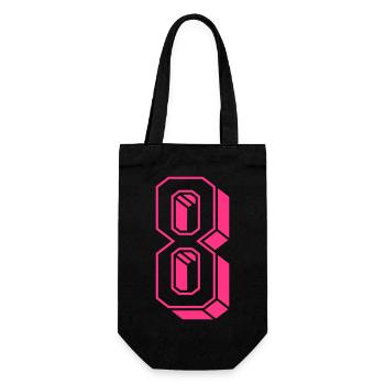 Zahl acht - Nummer 8 pink Mädchen Trikotnummer - Geschenkbeutel für Flaschen - Schwarz - Vorne