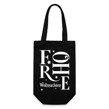 Frohe Weihnachten - Geschenkbeutel für Flaschen - Schwarz - Vorne