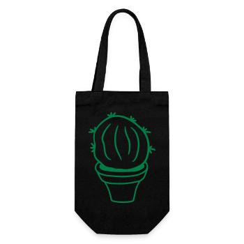 Small Cactus Spines Desert Cacti Flower Pot - Gift Bag for Bottles - black - Front