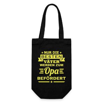 Opa (Beförderung) - Geschenkbeutel für Flaschen - Schwarz - Vorne
