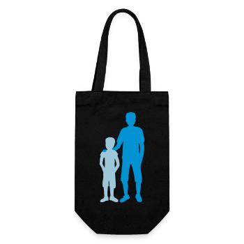 Silhouette grand frère frère - Sac à bouteille - noir - Devant