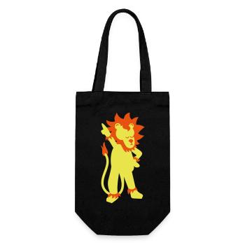 Lion in disco pose - Gift Bag for Bottles - black - Front