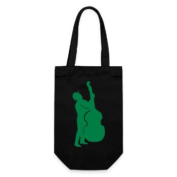 bass player - Geschenkbeutel für Flaschen - Schwarz - Vorne