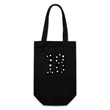 18th birthday with heart - Gift Bag for Bottles - black - Front